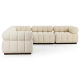 Roma 5-Piece Sectional, Durham Cream-Furniture - Sofas-High Fashion Home