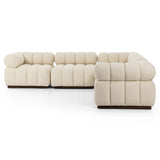 Roma 5-Piece Sectional, Durham Cream-Furniture - Sofas-High Fashion Home