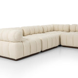 Roma 5-Piece Sectional, Durham Cream-Furniture - Sofas-High Fashion Home