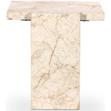 Romano End Table, Desert Taupe Marble-Furniture - Accent Tables-High Fashion Home