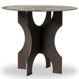 Round Side Table in Solid Iron, Bronze