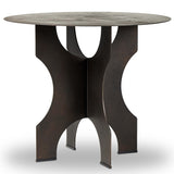 Round Side Table in Solid Iron, Bronze