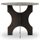 Round Side Table in Solid Iron, Bronze