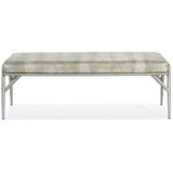 Louis Leather Bench, Pearly Gator-Furniture - Benches-High Fashion Home