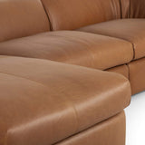 Saldana 3 Piece Leather Sectional w/Left Chaise, Lorento Cognac-Furniture - Sofas-High Fashion Home