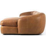 Saldana 3 Piece Leather Sectional w/Right Chaise, Lorento Cognac-Furniture - Sofas-High Fashion Home