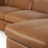 Saldana 3 Piece Leather Sectional w/Right Chaise, Lorento Cognac-Furniture - Sofas-High Fashion Home