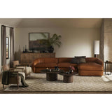 Saldana 3 Piece Leather Sectional w/Right Chaise, Lorento Cognac-Furniture - Sofas-High Fashion Home