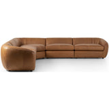 Saldana 5 Piece Leather Sectional, Lorento Cognac-Furniture - Sofas-High Fashion Home