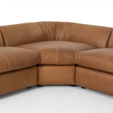 Saldana 5 Piece Leather Sectional, Lorento Cognac-Furniture - Sofas-High Fashion Home