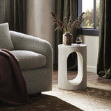 Samson End Table, Textured Lunar-Furniture - Accent Tables-High Fashion Home