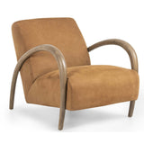 Sandro Leather Chair, Nubuck Cognac-Furniture - Chairs-High Fashion Home