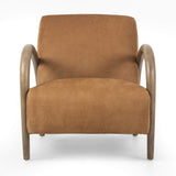 Sandro Leather Chair, Nubuck Cognac-Furniture - Chairs-High Fashion Home