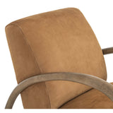 Sandro Leather Chair, Nubuck Cognac-Furniture - Chairs-High Fashion Home