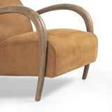 Sandro Leather Chair, Nubuck Cognac-Furniture - Chairs-High Fashion Home