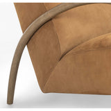 Sandro Leather Chair, Nubuck Cognac-Furniture - Chairs-High Fashion Home