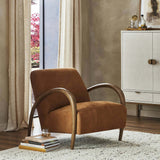 Sandro Leather Chair, Nubuck Cognac-Furniture - Chairs-High Fashion Home