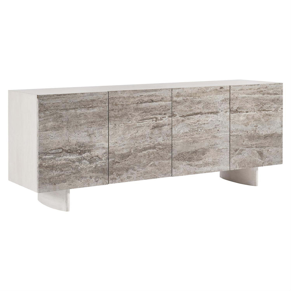 Sereno Entertainment Credenza, Silver Travertine-Furniture - Storage-High Fashion Home