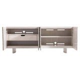 Sereno Entertainment Credenza, Silver Travertine-Furniture - Storage-High Fashion Home