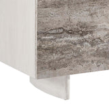 Sereno Entertainment Credenza, Silver Travertine-Furniture - Storage-High Fashion Home