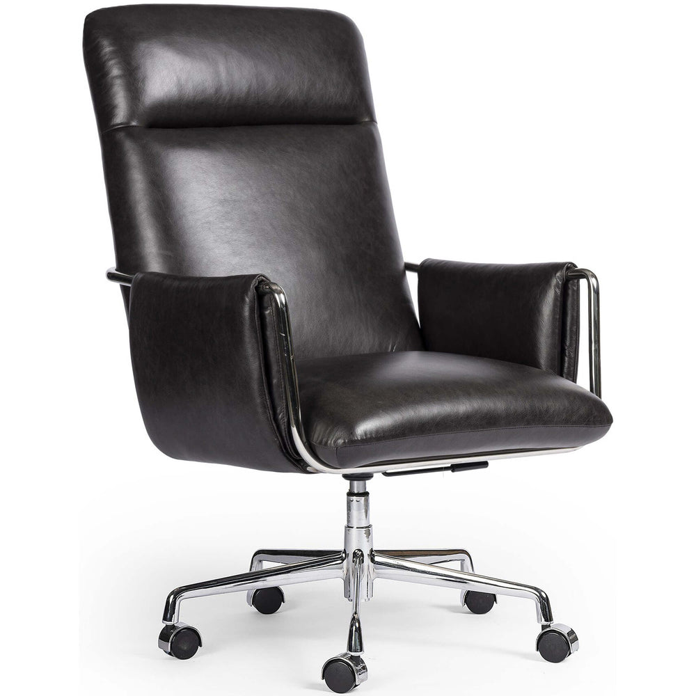 Sherman Leather Desk Chair, Sonoma Black-Furniture - Office-High Fashion Home