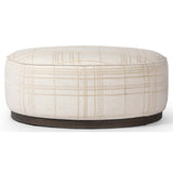 Sinclair Large Round Ottoman, Sheffield Ivory