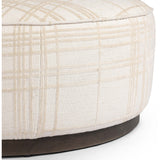 Sinclair Large Round Ottoman, Sheffield Ivory