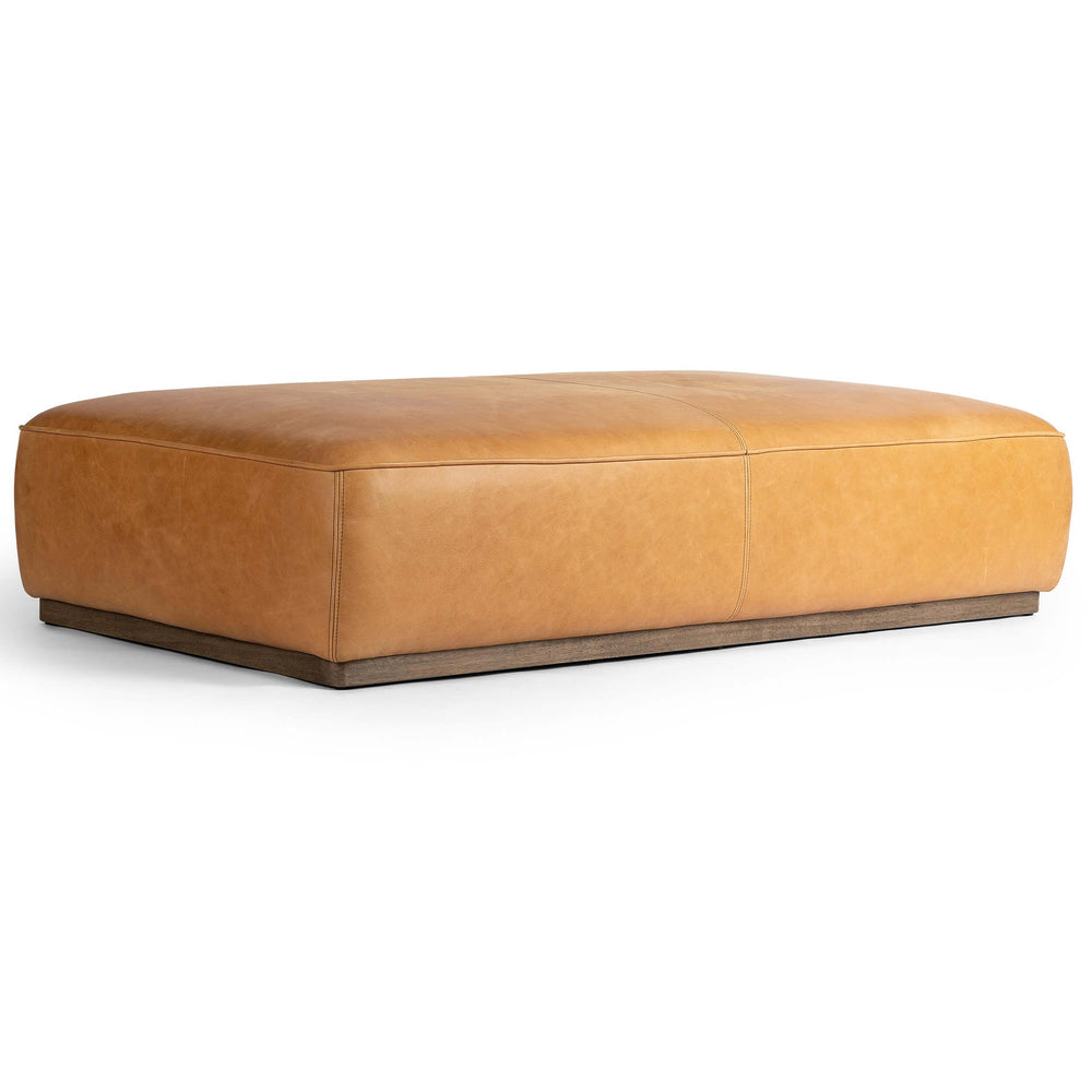 Sinclair Leather Cocktail Ottoman, Palermo Butterscotch-Furniture - Accent Tables-High Fashion Home