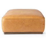 Sinclair Leather Cocktail Ottoman, Palermo Butterscotch-Furniture - Accent Tables-High Fashion Home