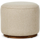 Sinclair Round Outdoor Ottoman, Hayes Cream-Furniture - Benches-High Fashion Home