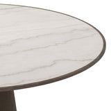 Skye 42" Round Dining Table, White Marble