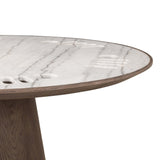 Skye Poker Table, White Marble-Furniture - Dining-High Fashion Home