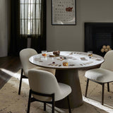 Skye Poker Table, White Marble-Furniture - Dining-High Fashion Home