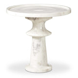 Skylar End Table, Polished White Marble-Furniture - Accent Tables-High Fashion Home