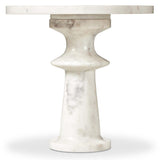 Skylar End Table, Polished White Marble-Furniture - Accent Tables-High Fashion Home