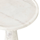 Skylar End Table, Polished White Marble-Furniture - Accent Tables-High Fashion Home