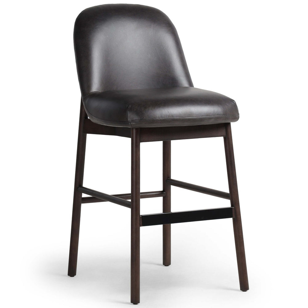 Sora Leather Bar Stool, Sonoma Black-Furniture - Dining-High Fashion Home