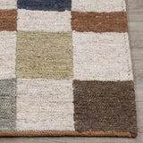 Soumak Jute Rug, Check Natural Multi-Rugs1-High Fashion Home