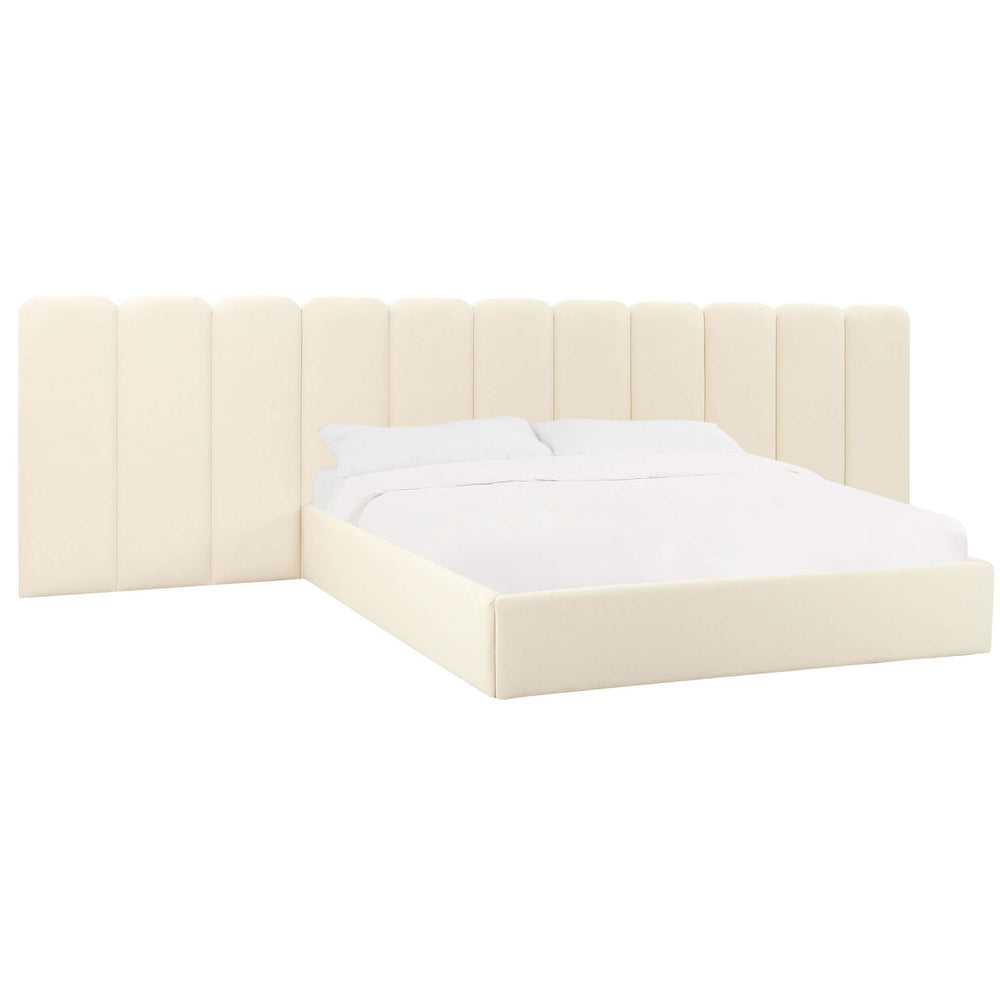 Palani Velvet Bed w/ Wings, Cream