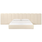 Palani Velvet Bed w/ Wings, Cream