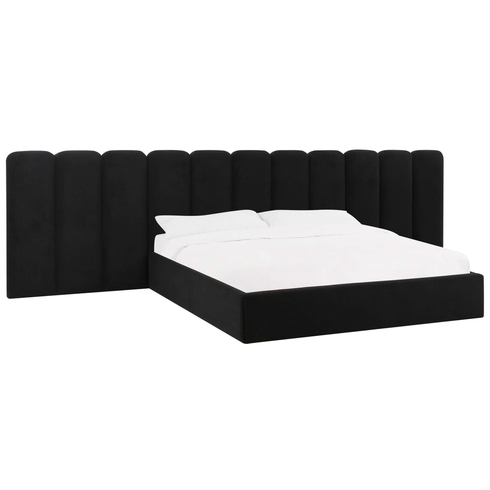 Palani Velvet Bed w/ Wings, Black