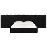 Palani Velvet Bed w/ Wings, Black