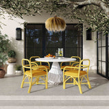 Ginny Rattan Dining Chair, Yellow-Furniture - Dining-High Fashion Home