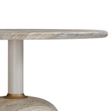 Omaha Outdoor Round Dining Table, Faux Travertine-Furniture - Dining-High Fashion Home