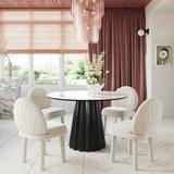 Jimena Round Dining Table, Marble Ceramic-Furniture - Dining-High Fashion Home