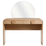 Moonrise Vanity Desk w/Mirror, Natural Ash-Furniture - Office-High Fashion Home