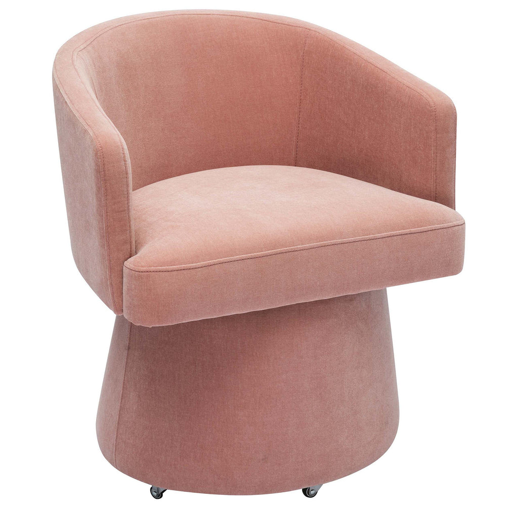 Kristen Rolling Desk Chair, Pink-Furniture - Office-High Fashion Home