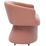 Kristen Rolling Desk Chair, Pink-Furniture - Office-High Fashion Home