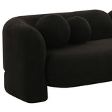 Amelie Faux Fur Sofa, Black-Furniture - Sofas-High Fashion Home