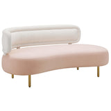 Tischa Sofa, Cream/Blush-Furniture - Sofas-High Fashion Home